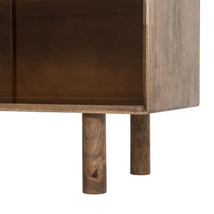 Aparador marrón madera-cristal 160 x 46 x 80 cm