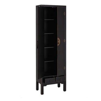 Armario 2 puertas y 2 cajones negro 55 X 33 X 185 cm