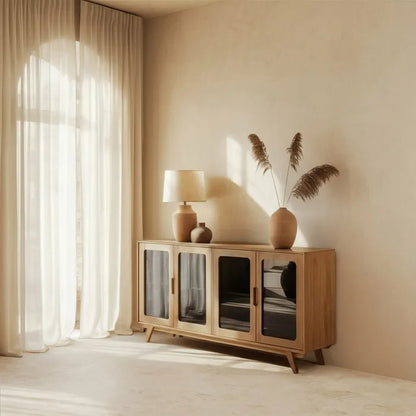 Aparador natural madera de mango salón 162 X 41 X 83 cm