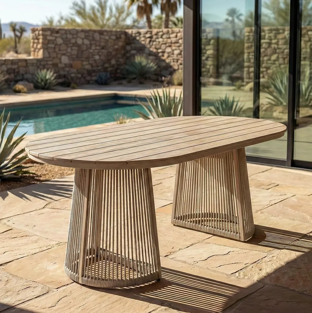 Mesa comedor  polywood-pe ratán exterior 180 X 90 X 76,50 cm