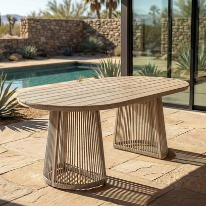 Mesa comedor  polywood-pe ratán exterior 180 X 90 X 76,50 cm