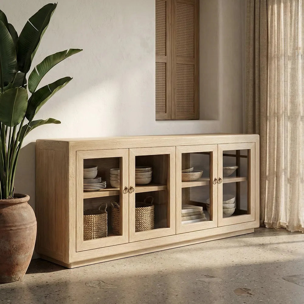Aparador madera de olmo salón 200 X 44 X 85 cm