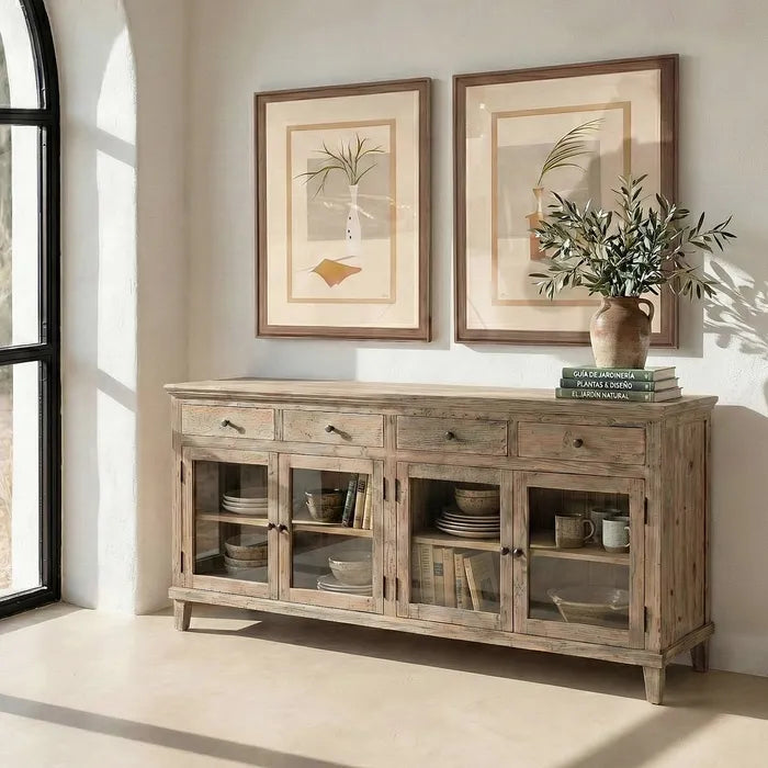 Aparador madera de pino salón 200 X 42 X 88 cm