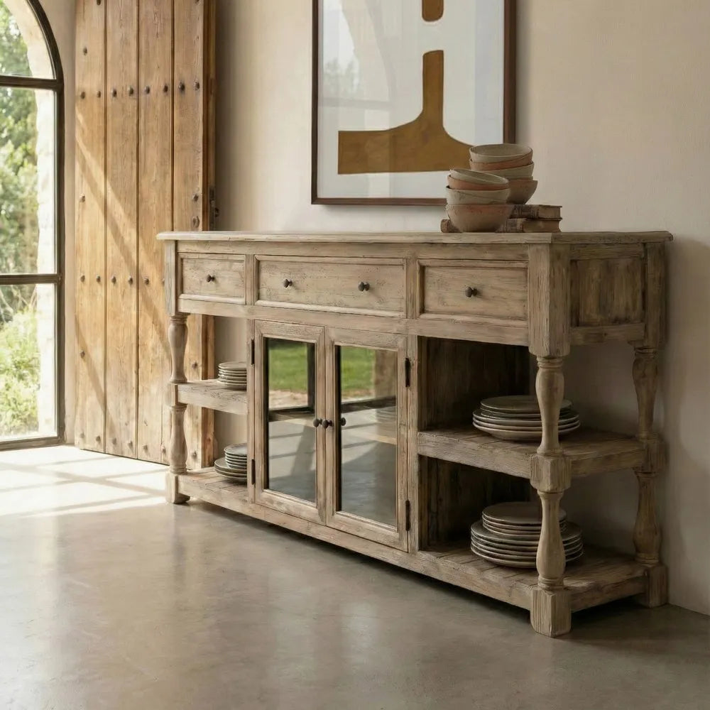 Aparador madera de pino salón 180 X 45 X 88 cm