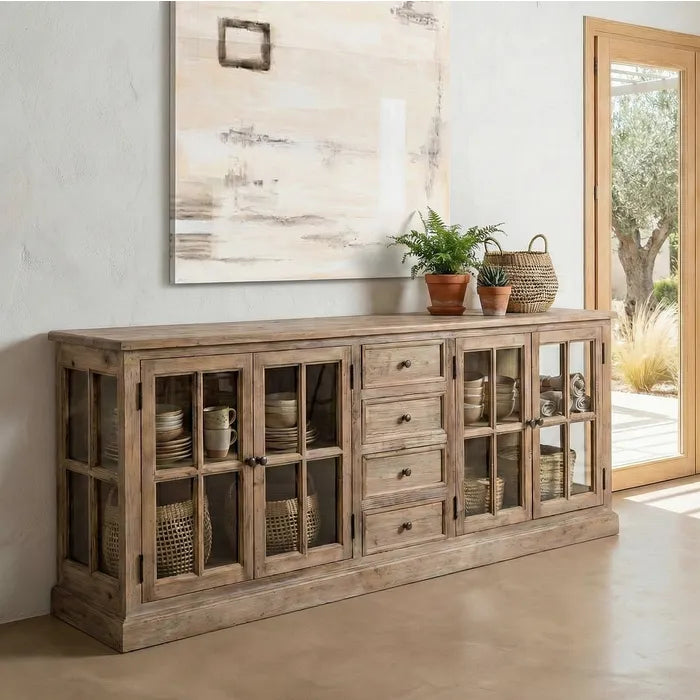 Aparador madera de pino salón 220 X 45 X 80 cm