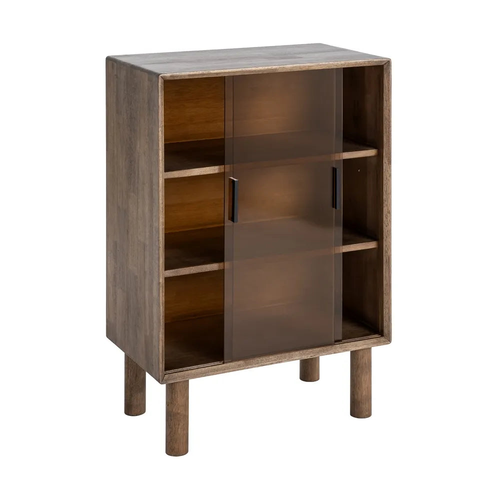 VITRINA MARRÓN MADERA-CRISTAL 70 X 40 X 100 CM