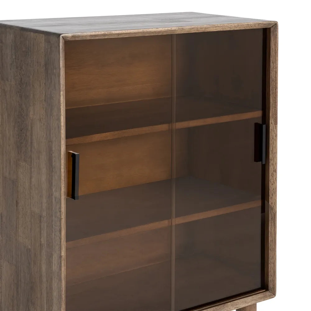VITRINA MARRÓN MADERA-CRISTAL 70 X 40 X 100 CM