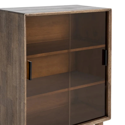 VITRINA MARRÓN MADERA-CRISTAL 70 X 40 X 100 CM