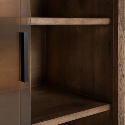 VITRINA MARRÓN MADERA-CRISTAL 70 X 40 X 100 CM