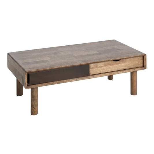 Mesa Centro marrón madera-cristal 120 X 60 X 40 CM