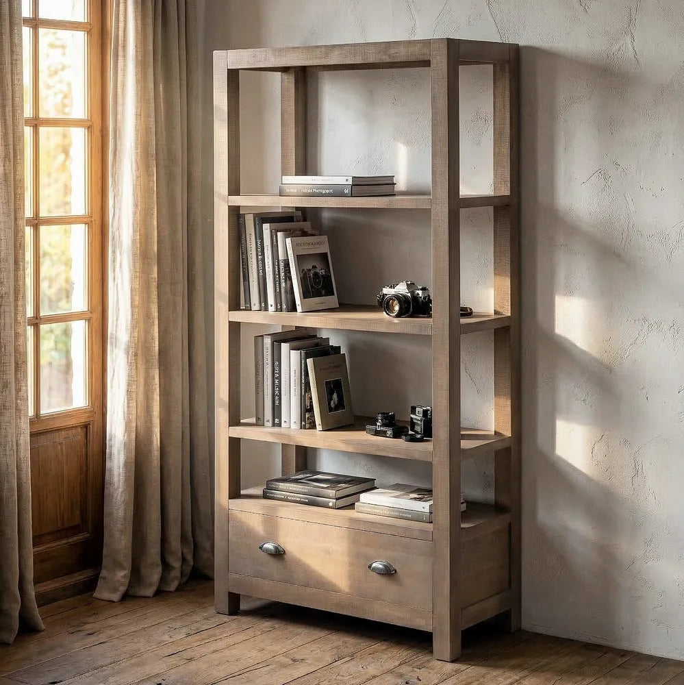 Estantería natural madera de pino 90 X 40 X 180 cm
