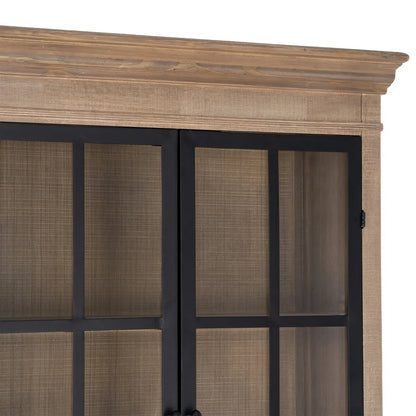Vitrina natural-negro de madera de pino 87 X 40 X 198 cm