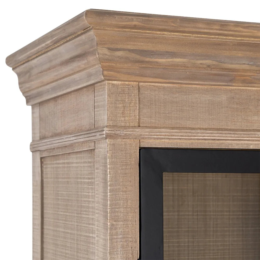 Vitrina natural-negro de madera de pino 87 X 40 X 198 cm
