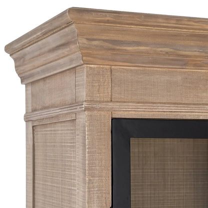 Vitrina natural-negro de madera de pino 87 X 40 X 198 cm