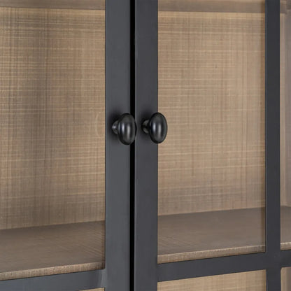 Vitrina natural-negro de madera de pino 87 X 40 X 198 cm