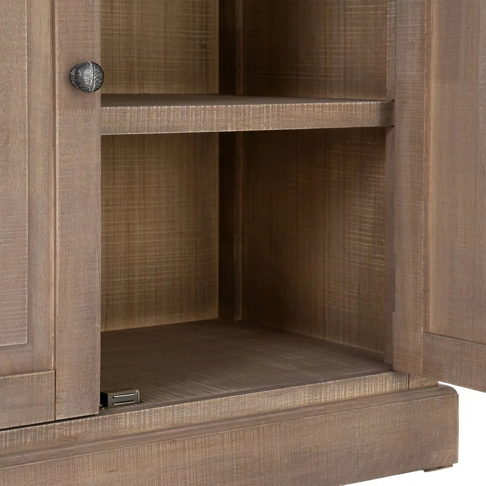 Vitrina natural-negro de madera de pino 87 X 40 X 198 cm