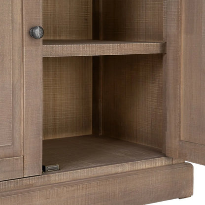 Vitrina natural-negro de madera de pino 87 X 40 X 198 cm