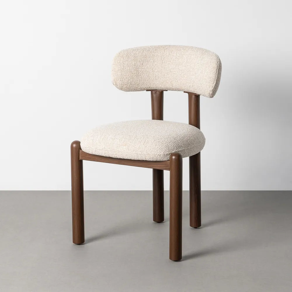 Silla tapizada beige metal contract 51 X 56 X 79 cm